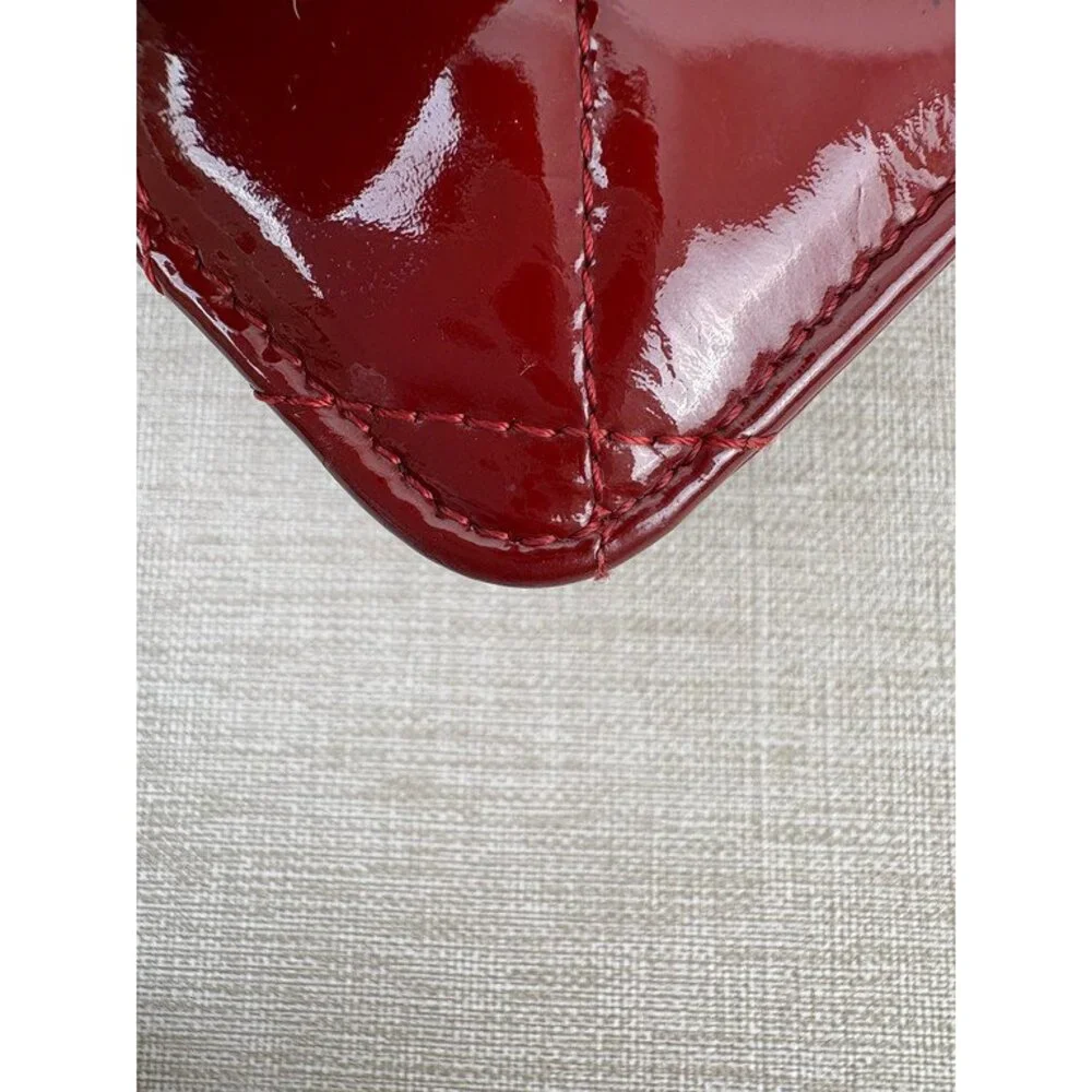 CHANEL Burgundy Patent Leather Wallet on Chain WOC SHW